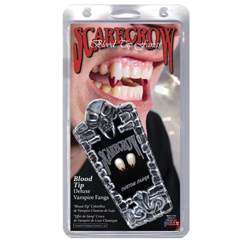 Scarecrow Blood Tip Deluxe Vampire Fangs Small | Vampiertanden 2 Scarecrow Blood Tip Deluxe Vampire Fangs Small | Vampiertanden - Afbeelding 2