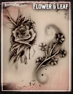 Wiser's Airbrush TattooPro Stencil - Flower And Leafs
