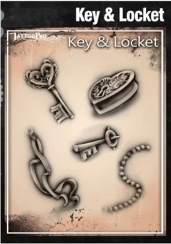 Wiser's Airbrush TattooPro Stencil - Key & Locket
