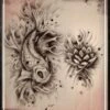 Wiser's Airbrush TattooPro Stencil - Koi And Lotus