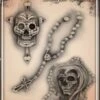 Wiser's Airbrush TattooPro Stencil - Sugar Skulls
