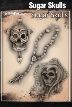 Wiser's Airbrush TattooPro Stencil - Sugar Skulls