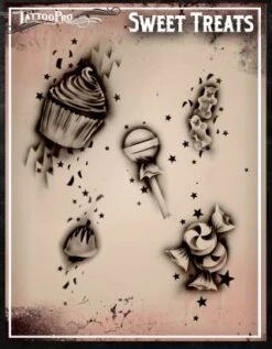 Wiser's Airbrush TattooPro Stencil - Sweet Treats