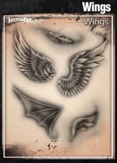 Wiser's Airbrush TattooPro Stencil - Wings