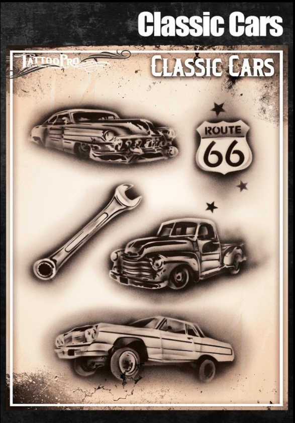 Wiser's Airbrush TattooPro Stencil – Classic Cars