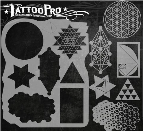 Wiser's Airbrush TattooPro Stencil – Sacred Geometry 2 Wiser's Airbrush TattooPro Stencil – Sacred Geometry - Afbeelding 2