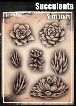 Wiser's Airbrush TattooPro Stencil – Succulents